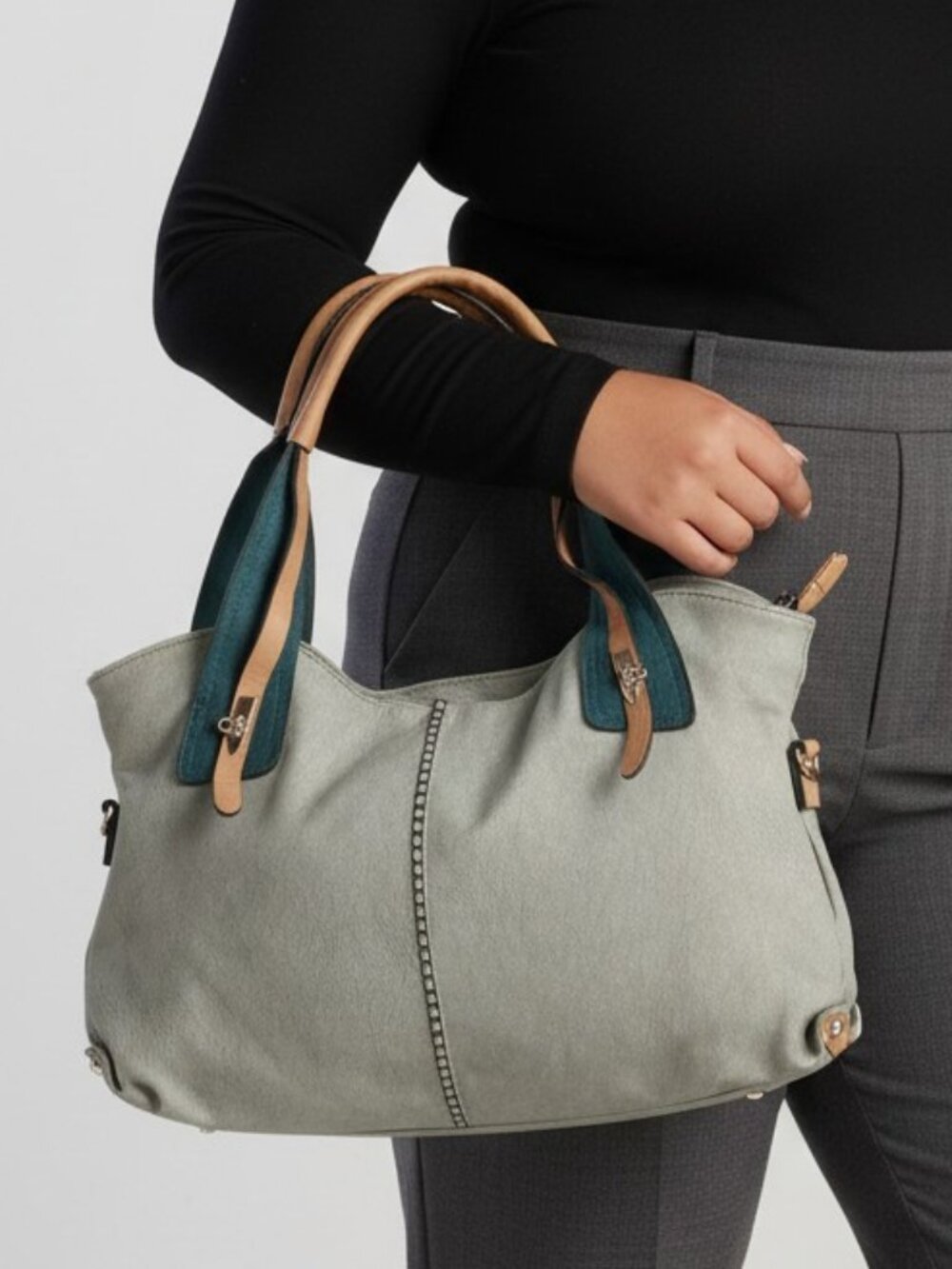 Multi-tone vegan leather hobo bag - Ecosse brand